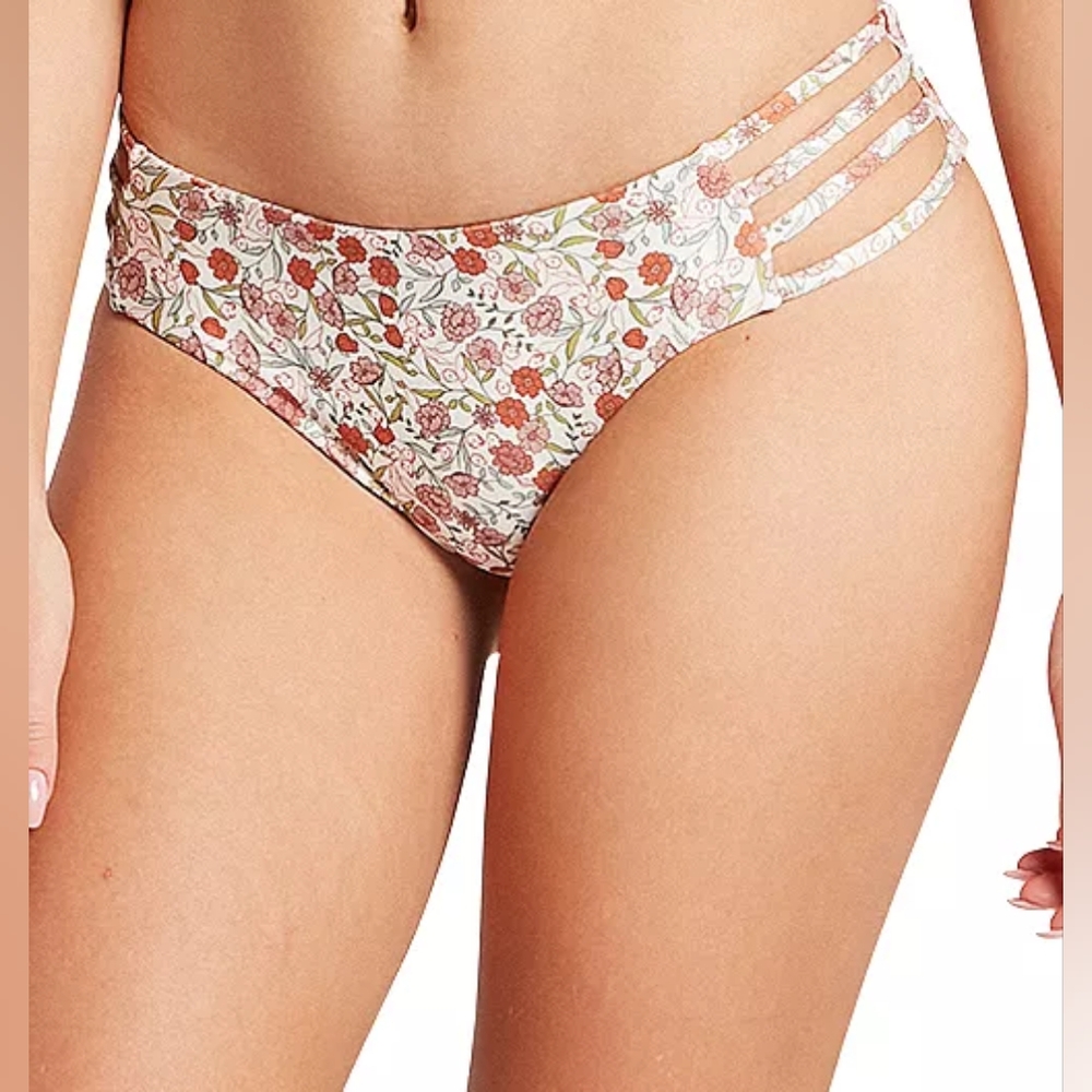 NWT Volcom Flower Trip Cheeky Bikini Bottoms Size MD